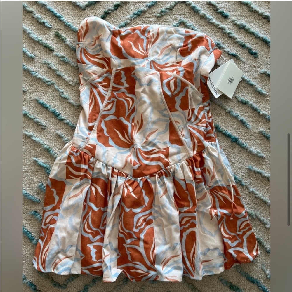 Peppermayo Orange and White Mini Dress - Picture 9 of 9